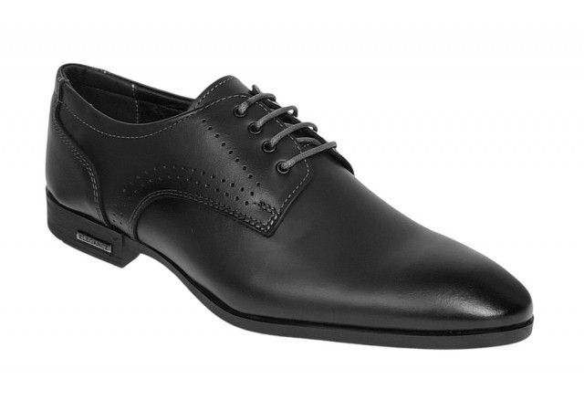 Pantofi barbati eleganti din piele naturala Negru GKR101N